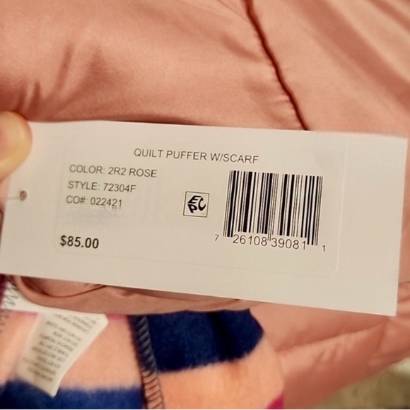 S. Rothschild & Co. Quilted Puffer Jacket
W/Scarf Big Girls XL/16 color:Rose NWT - Picture 4 of 4